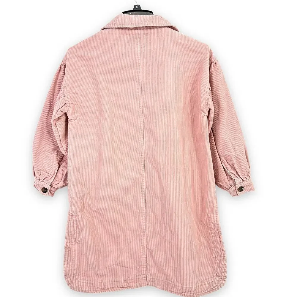 Chelsea & Violet Petal Pink Corduroy Puff Sleeve Jacket Big Girls Medium 8 10